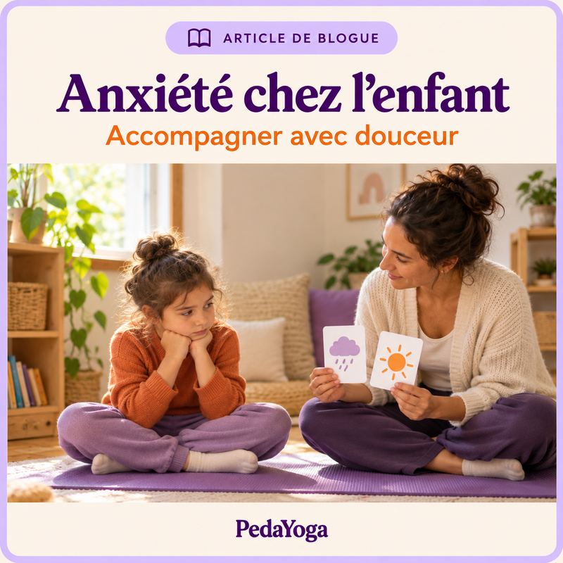 Anxiété chez l’enfant : accompagner avec douceur — visuel photographique généré