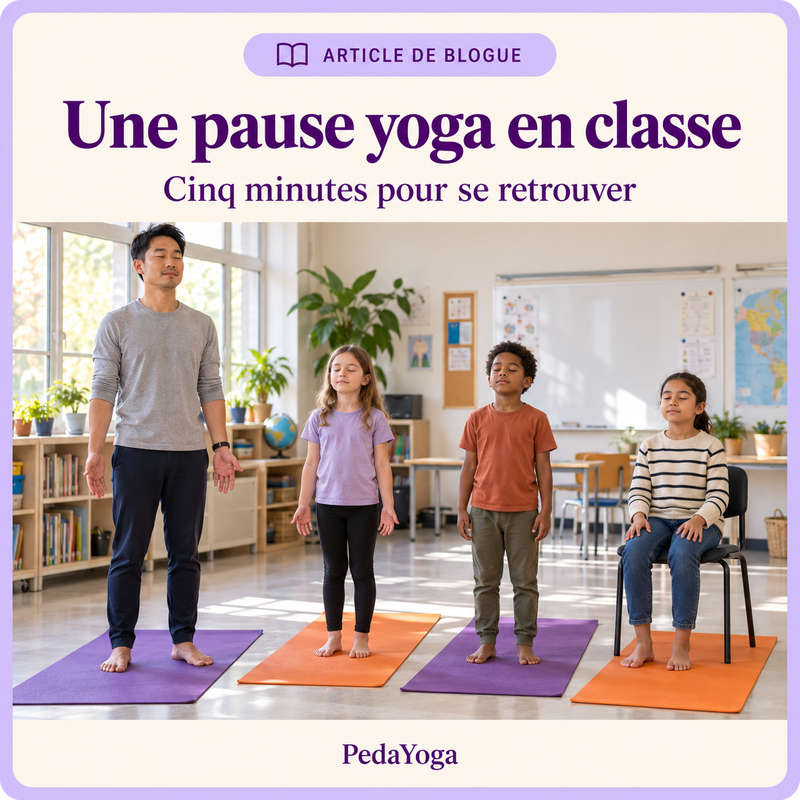 Une pause yoga de cinq minutes en classe : par où commencer? — visuel photographique généré