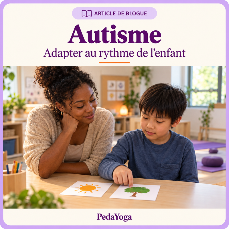 Autisme : adapter PedaYoga à l’enfant, plutôt que l’enfant à la posture — visuel photographique généré
