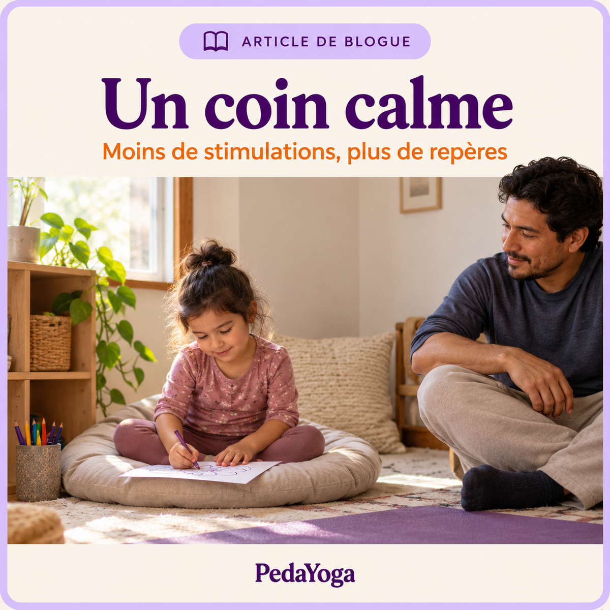 Créer un coin calme sensoriel à la maison ou à l’école — visuel photographique généré