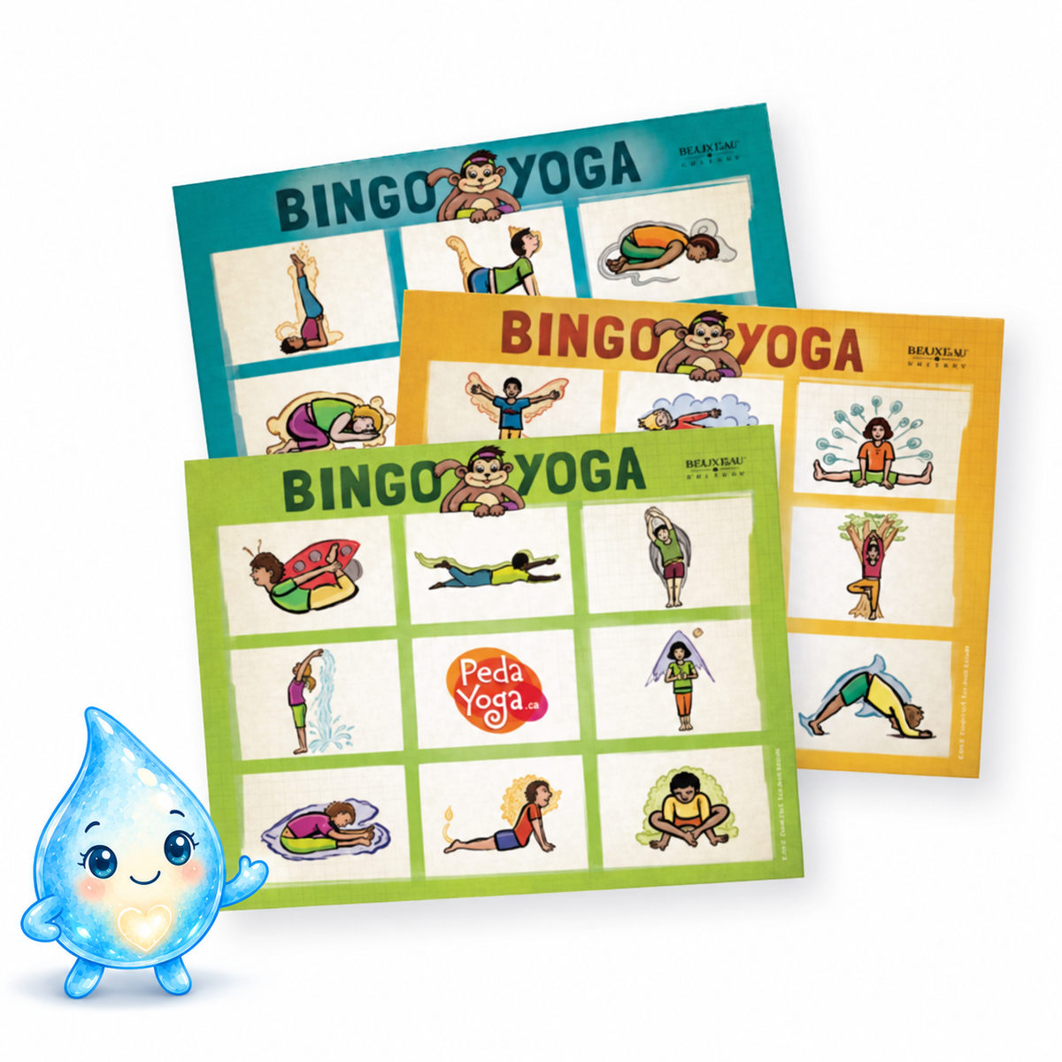 Fiches grand format de postures et bingo — présenté par Omi ou Namasté