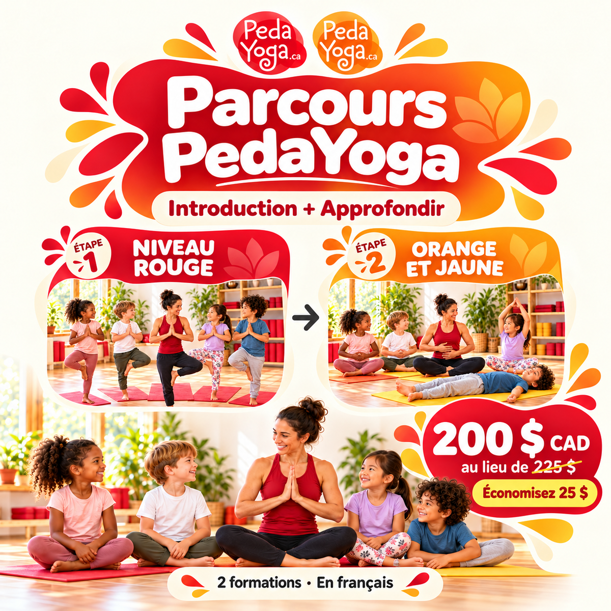 Forfait PedaYoga Introduction et Approfondir à 200 $ CAD