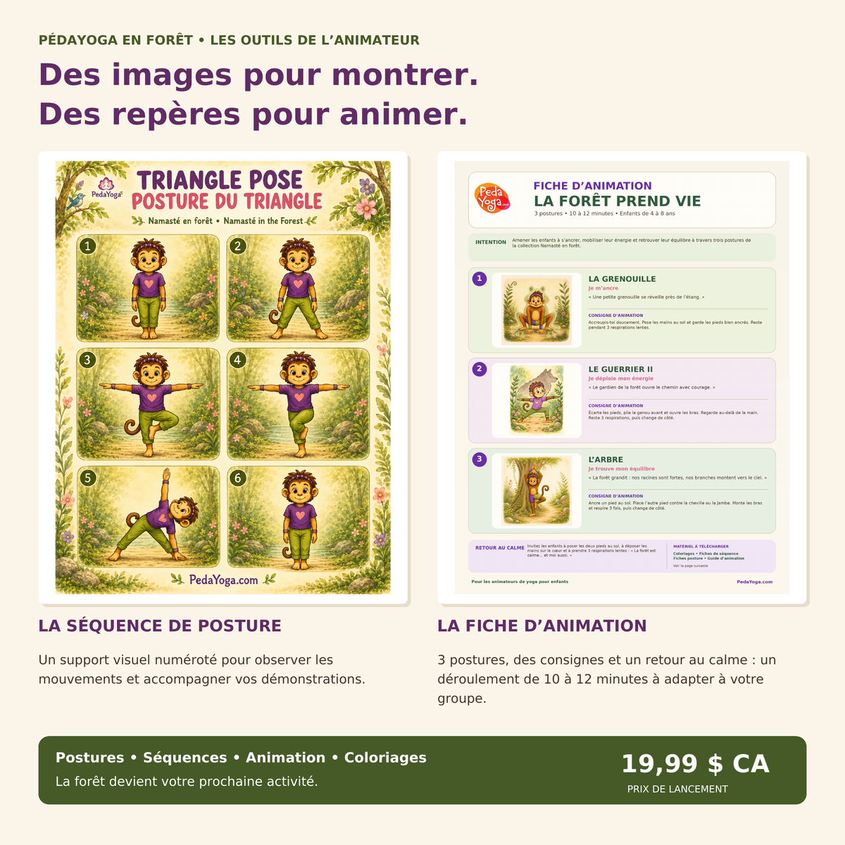 Séquence de posture et fiche d’animation La forêt prend vie : les outils pour préparer et animer vos activités PedaYoga.